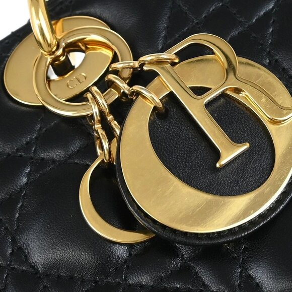 Christian Dior Black Lambskin Lady Dior Cannage 2way Handbag 02-MA-1100 114797 - Picture 5 of 10